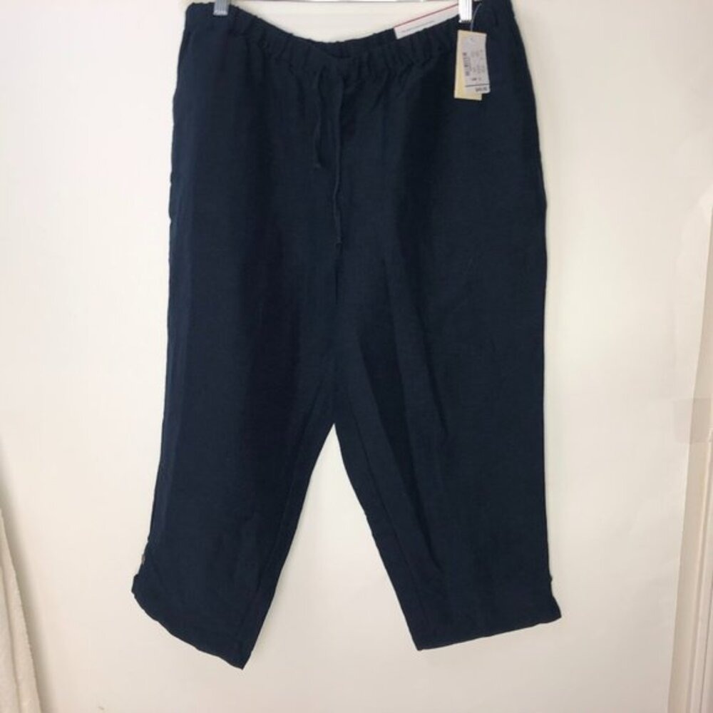 CJ‎ Banks Linen Black Capri Pants women's 14W NWT